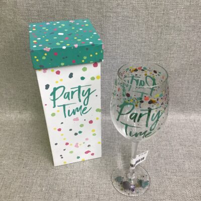 New! Cypress Home Wine Glass- Party Time