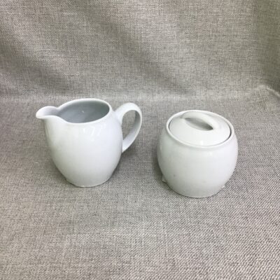 White by Denby Cream & Sugar Jar w Lid