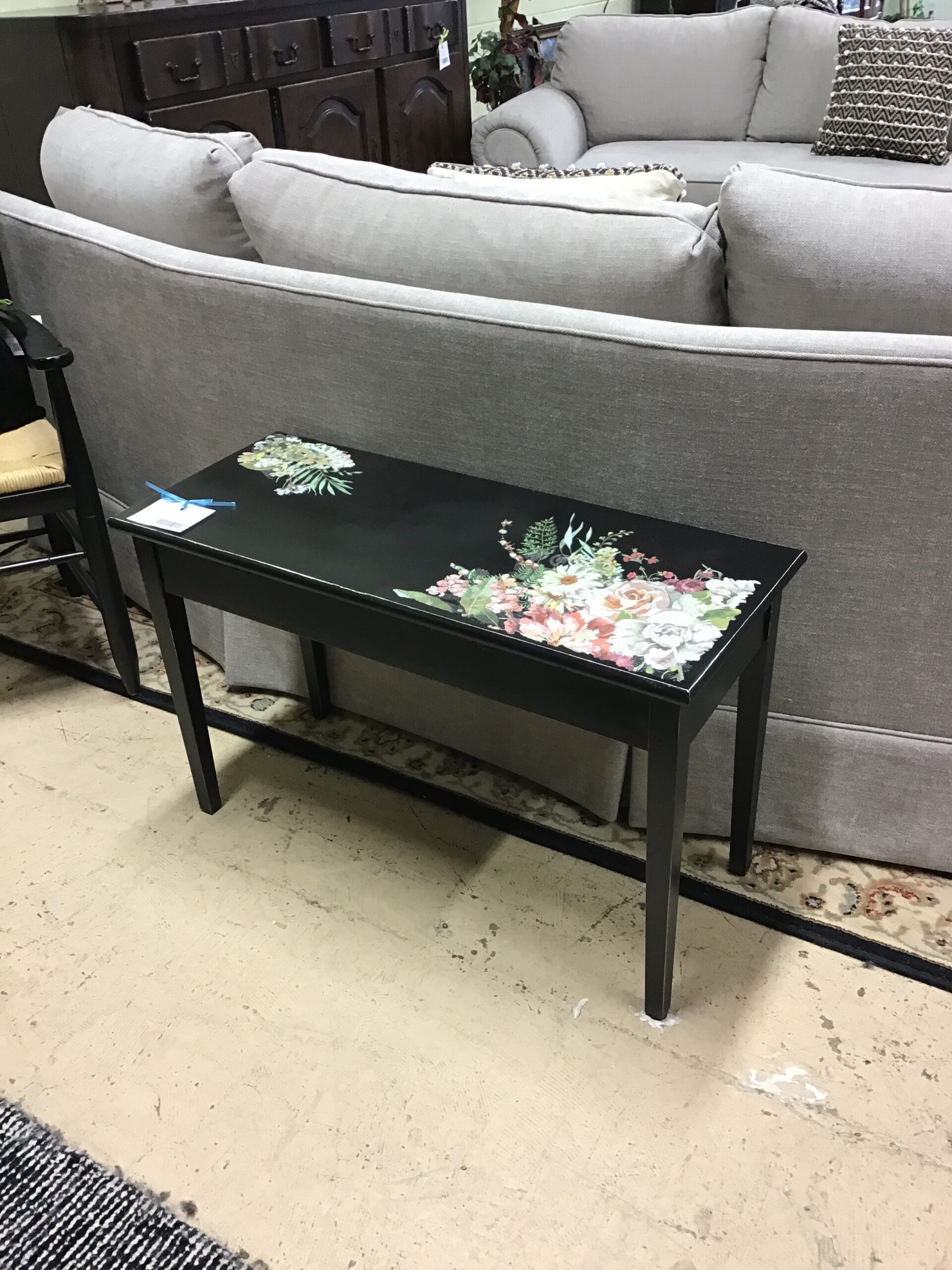 Painted Bench w/Florals