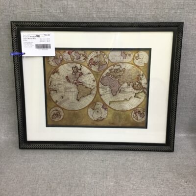 Framed Antique Style World Map Print