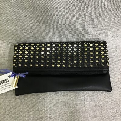 Faux Leather Makeup Satchel w Gold Detailing