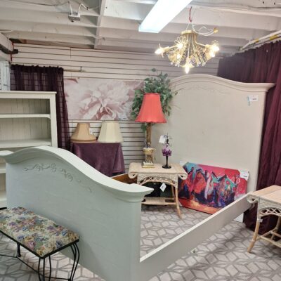 Solid Wood Off-White Painted Bed Frame