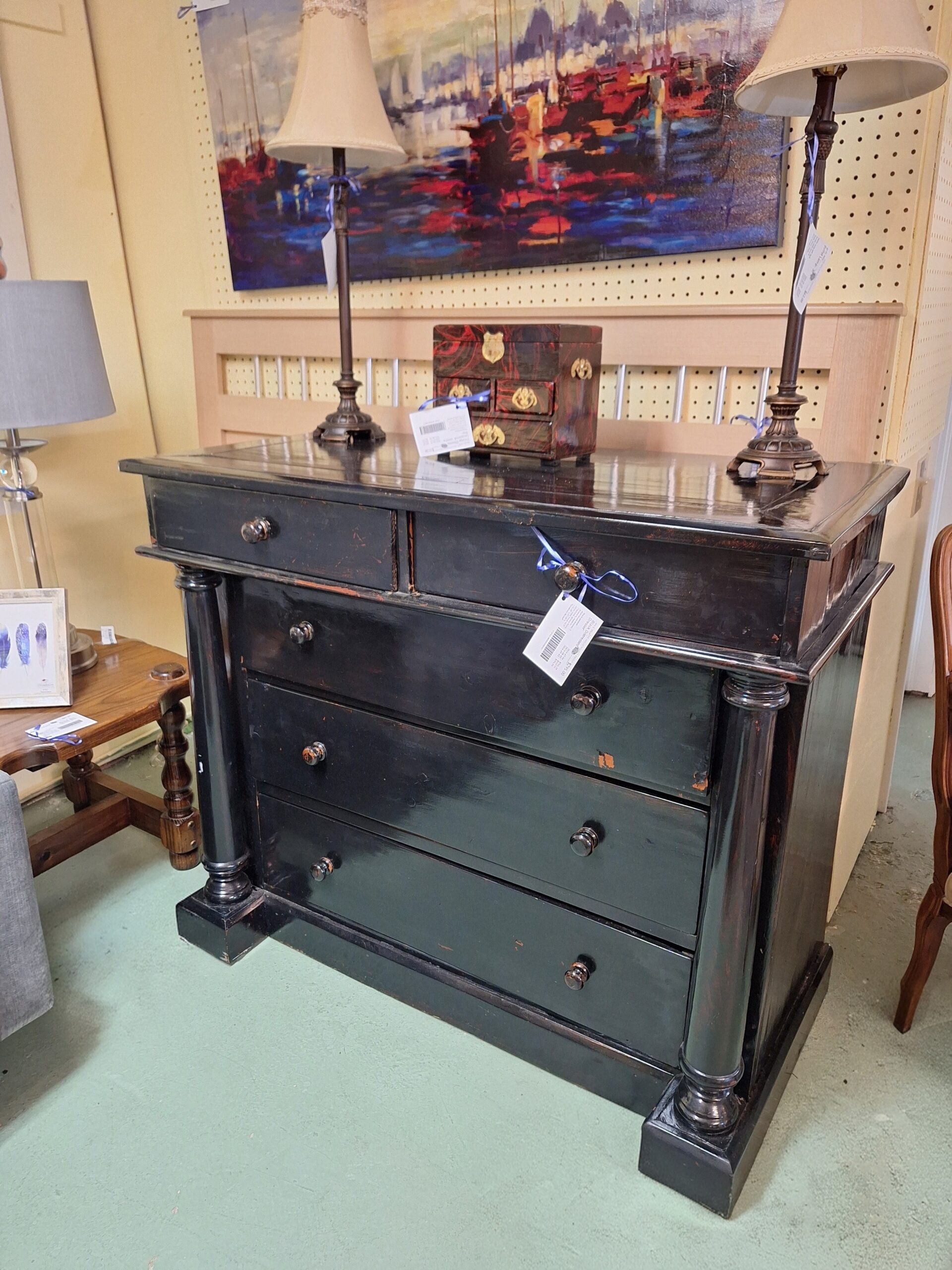 Black Distressed Dresser