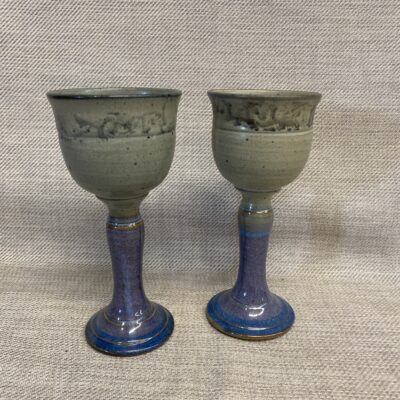 PAIR Studio Pottery Goblets- Blue