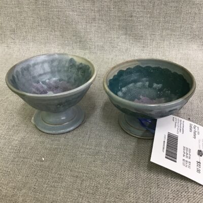 Pair Pottery Goblets