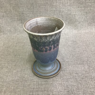 Deborah Doran Teal Blue & Pink Pottery Vase