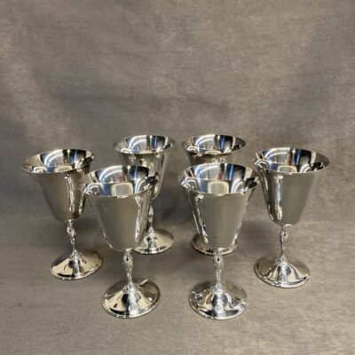 Set 6 Silverplate Wine Glasses