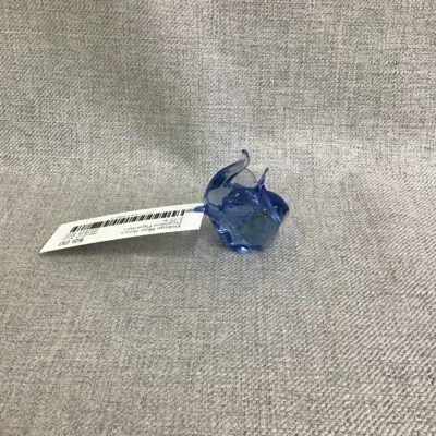 Vintage Blue Glass Elephant Figurine- 2.75″h