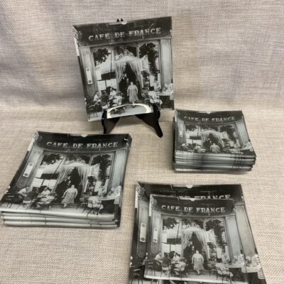 Set 24 Glass Plates – Cafe De France