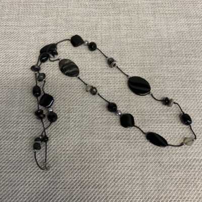 Stone Bead Necklace – Black