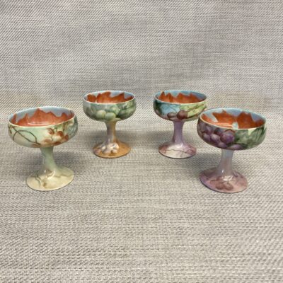 Set 4 Vintage Limoges Hand Painted Cups
