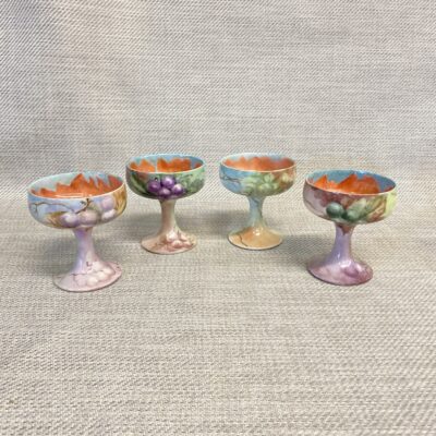 Set 4 Vintage Limoges Hand Painted Cups