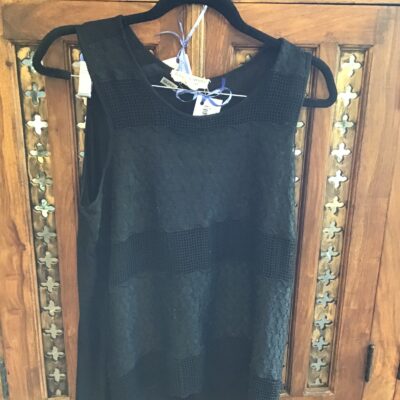 Studio West Black and Lace Tank Top