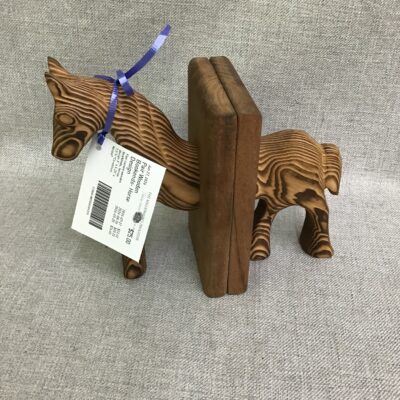 Pair Wooden Bookends- Horse Design