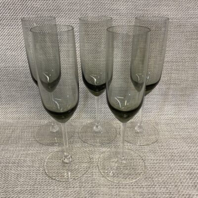 Cora Smoke SET 5 Flute Champagne Glasses