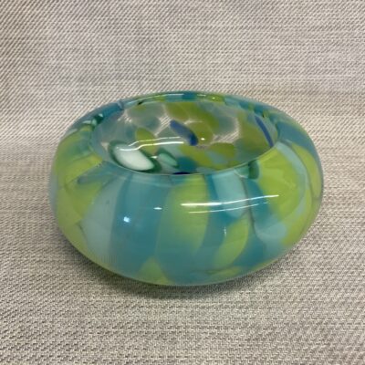 Polish Art Glass Bowl – Blue & Green