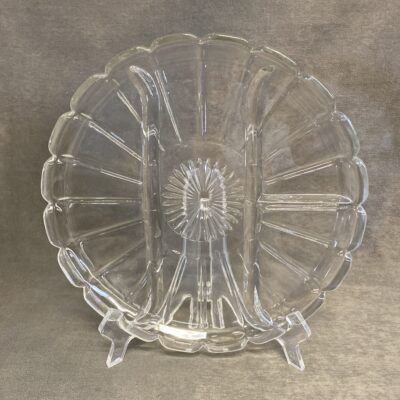 Vintage Glass Divided Dish – Round