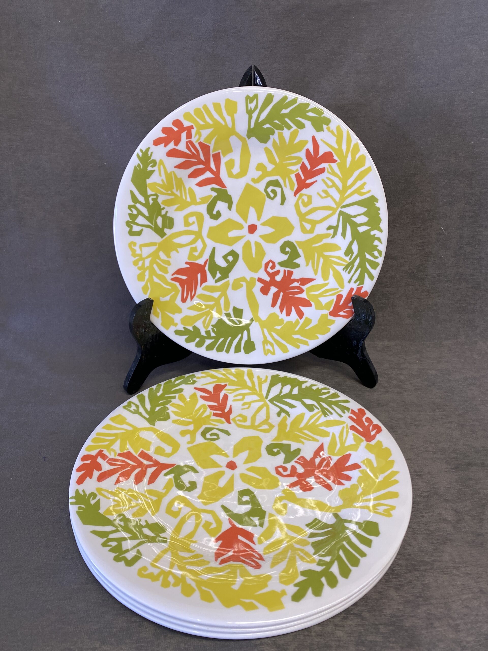 Set 4 Crate & Barrel Melamine Plates
