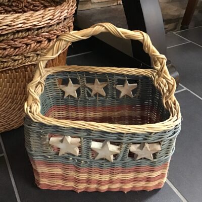 Woven Wicker Basket- American Flag Design