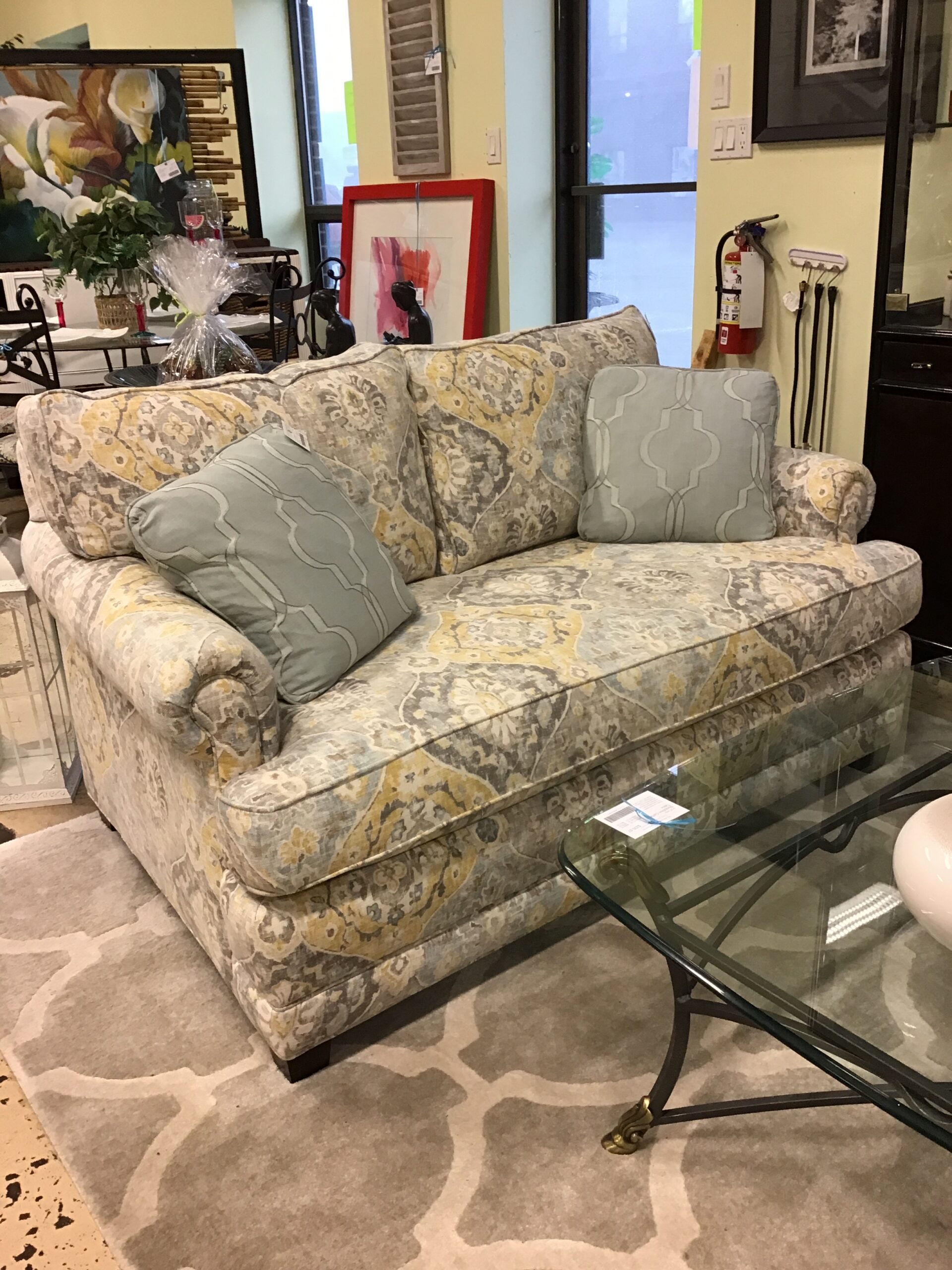 Hancock & Moore Loveseat & 2 Toss Cushions