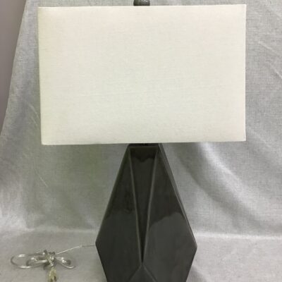 Blue Base, White Shade Lamp