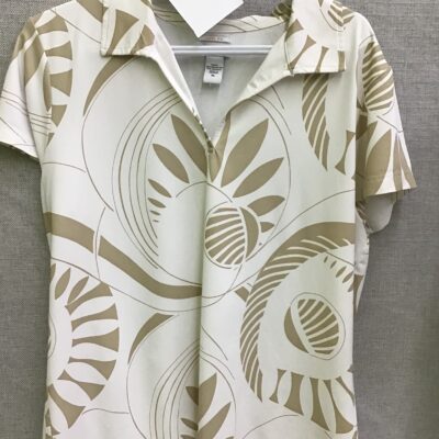 Cool Fx White and Beige Print Polo Shirt