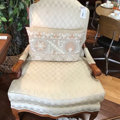 Gold Tone Wingback Chair