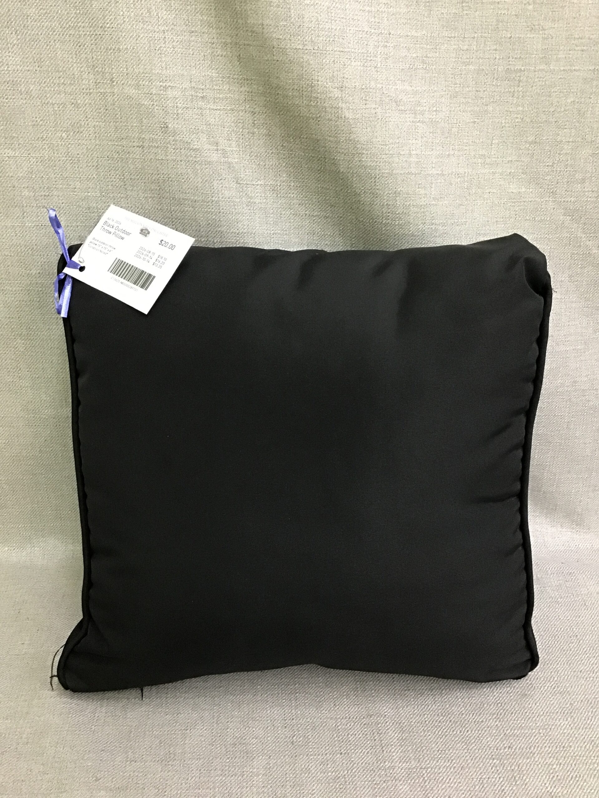 Black Outdoor Throw Pillow