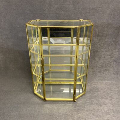 Brass & Glass Wall Mount Shelf – 3 Tier