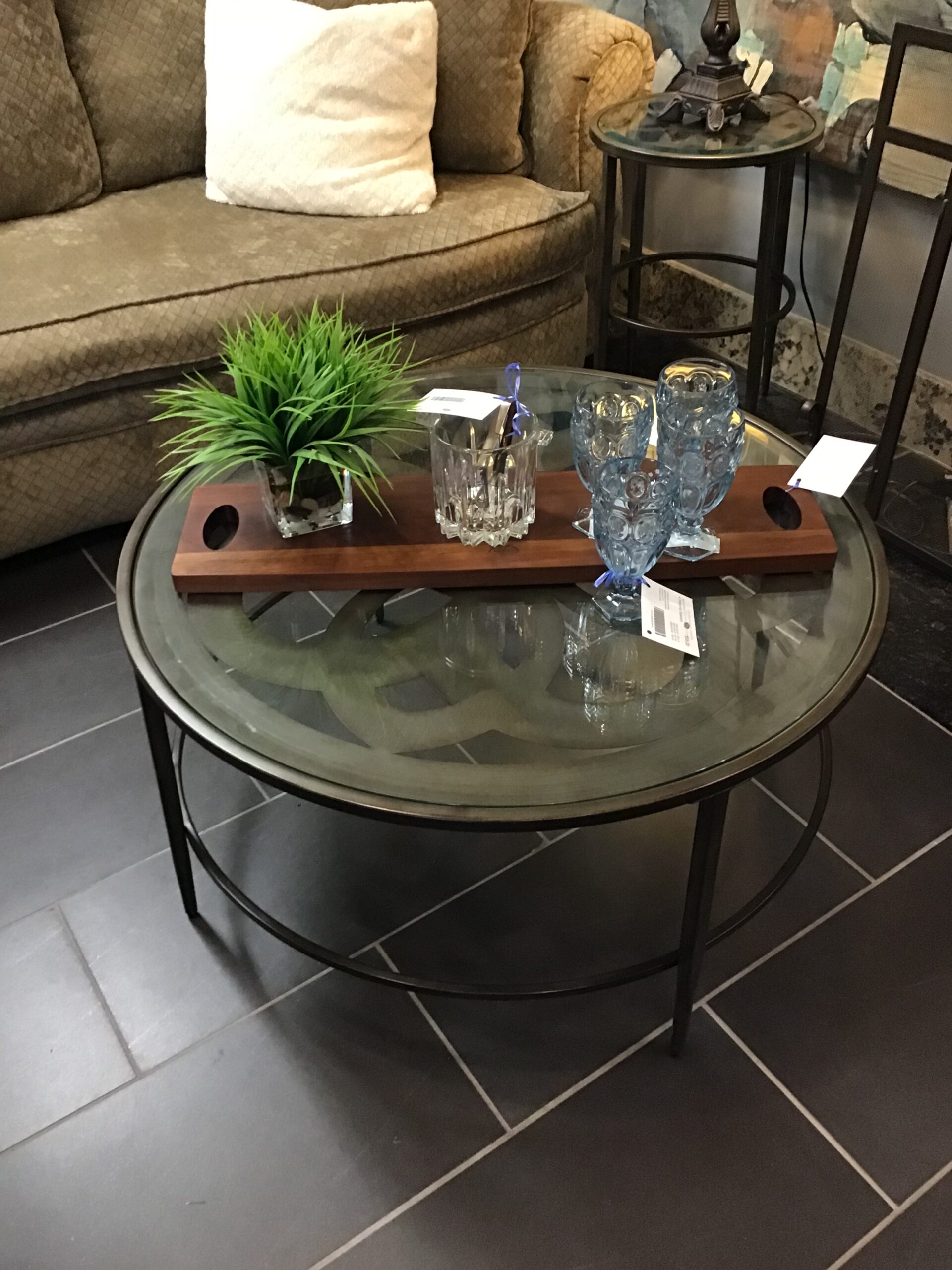 Hillsdale ‘Marsala’ Glass Topped Coffee Table