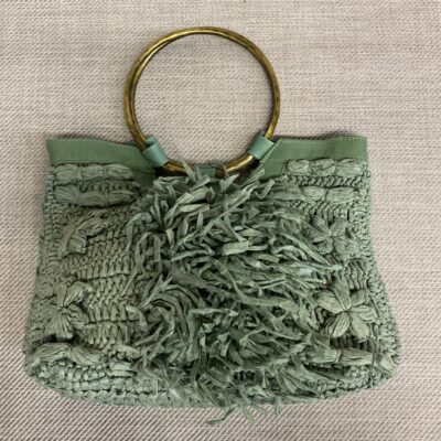 Anthropologie Raffia Purse – Green
