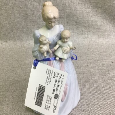 Ceramic Music Box- Woman With Child