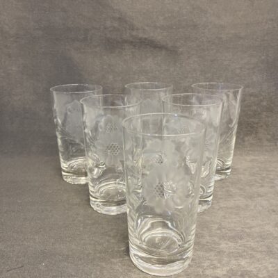 Set 6 Glass Cornflower Tumblers