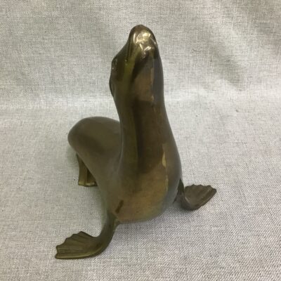 Solid Brass Seal Statue by Heritage Interiors
