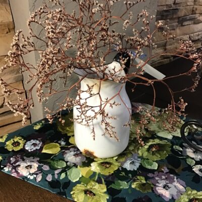 Decorative Ceramic Milk Jug w Twigs