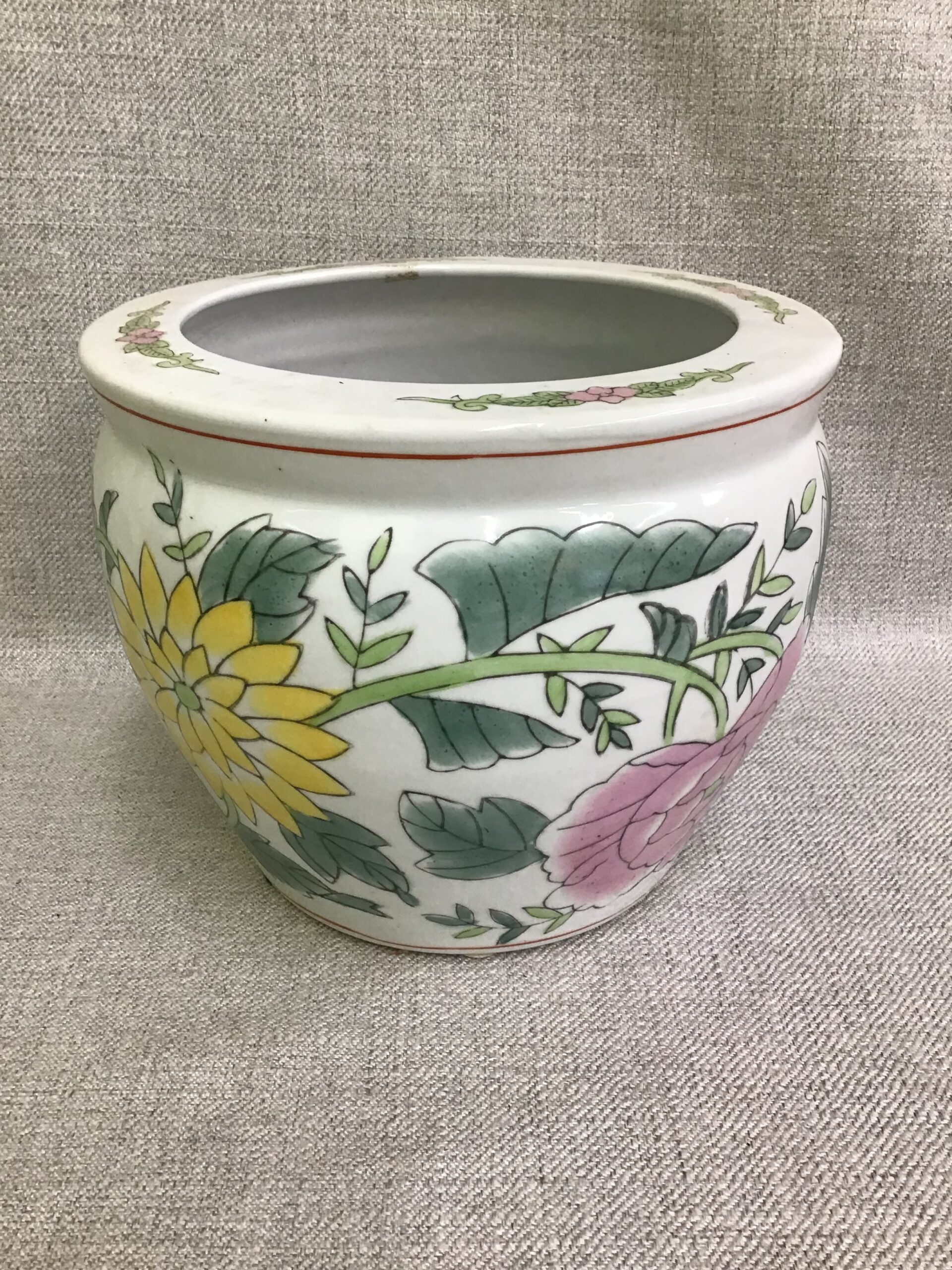Round Chinese Ceramic Planter
