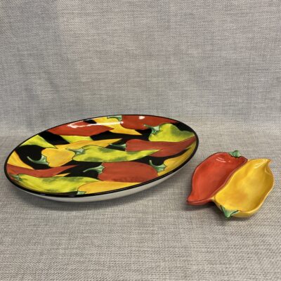 2PC Clay Art “Caliente” Chip & Dip