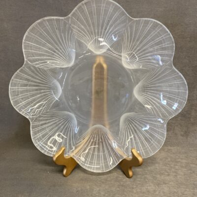 Frosted Glass Oyster Plate