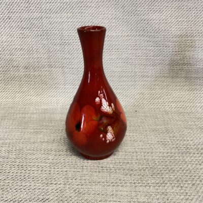 Studio Pottery Vase – Red Flowers