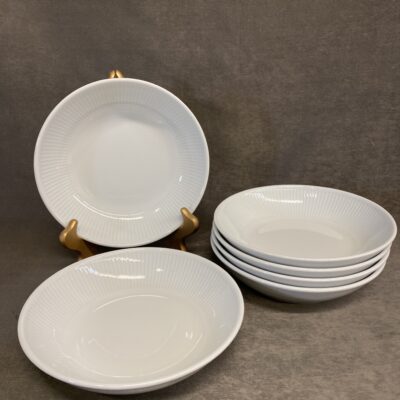 Set 6 Pillivuyt “Plisse” Bowls – White