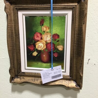 Framed Oil Painting – Red & Yellow Roses