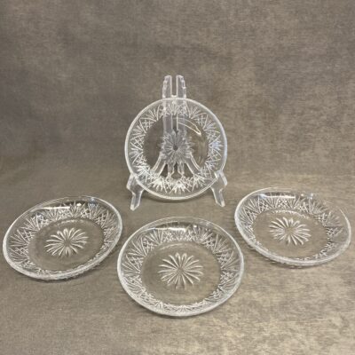 Set 4 Crystal Dessert Plates