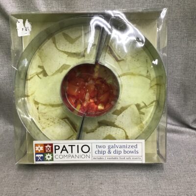 Two Galvanized Chip & Dip Bowl