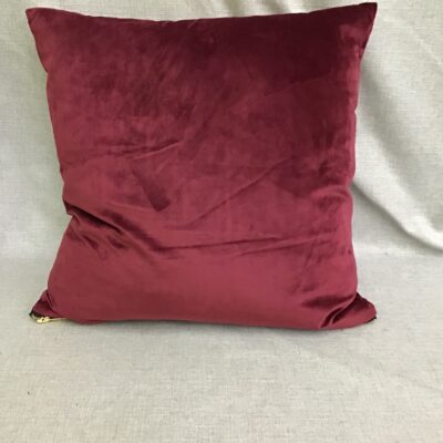 Dark Red Velvet Accent Pillow