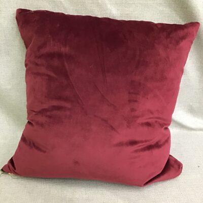 Dark Red Velvet Accent Pillow