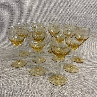 Set 11 Twist Stem Wine Glasses – Yellow