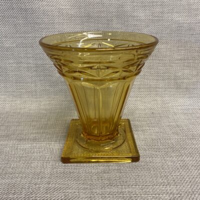 Vintage Art Deco Glass Vase – Amber