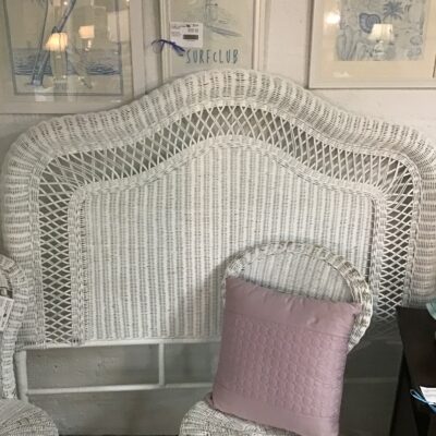 DOUBLE Painted Wicker Headboard