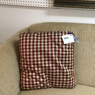 Red Plaid Throw Pillow