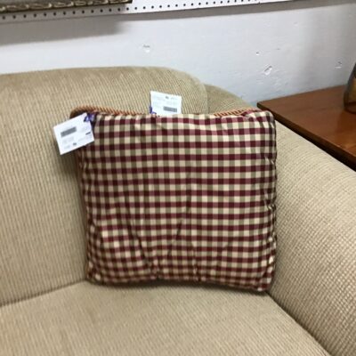 Red Plaid Throw Pillow